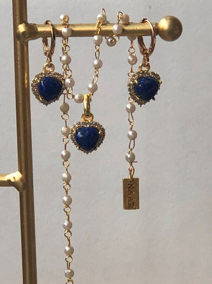 LAPIZ LAZULI HEART SET